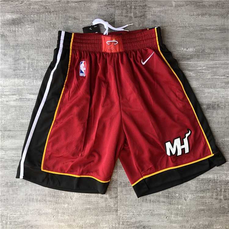Men NBA Miami Heat Red Shorts 0416